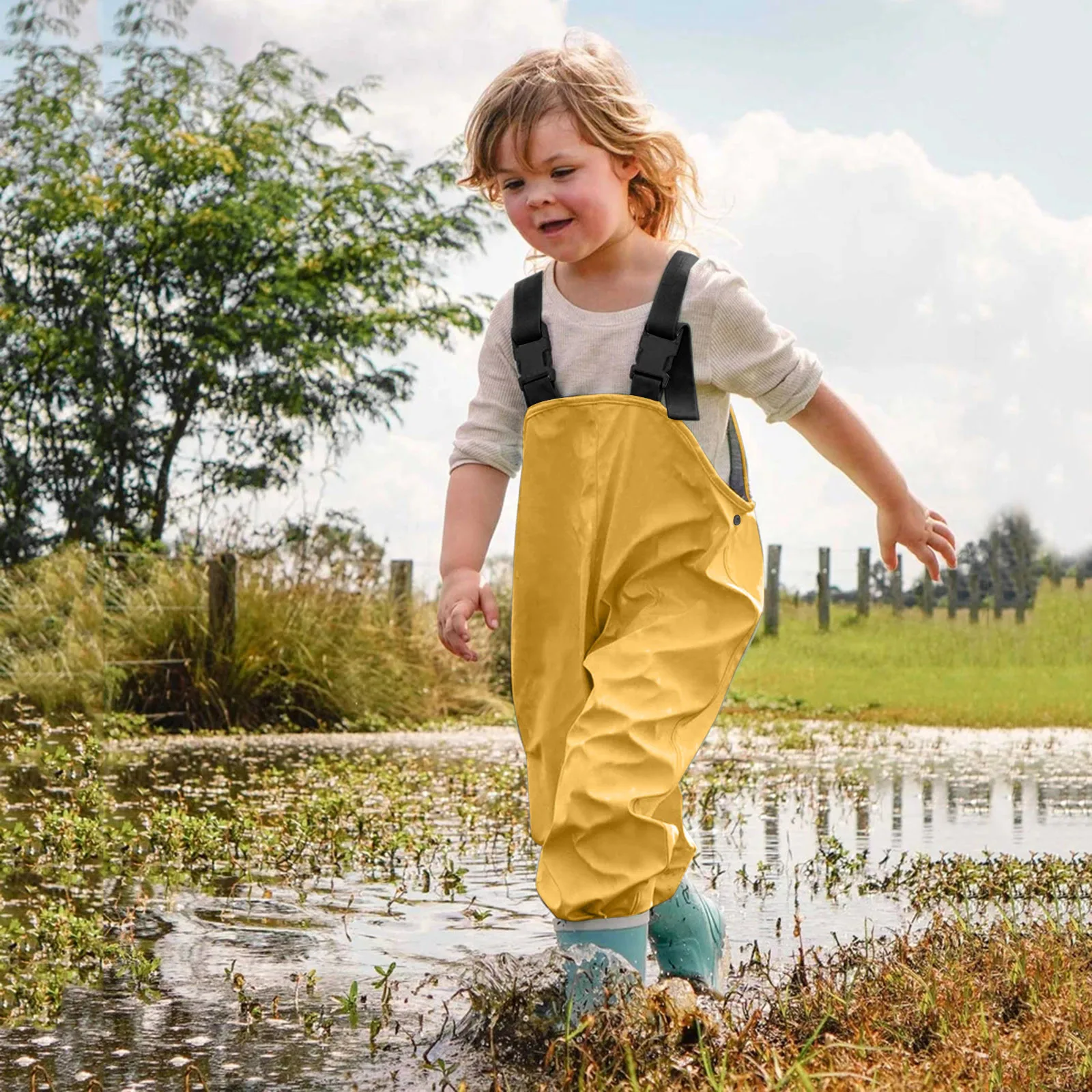 Waterproof Baby Girls Boys PU Rain Pants Breathable Trousers Single Layer Children Outerwear Kids Outfits For 1-8 Years Old
