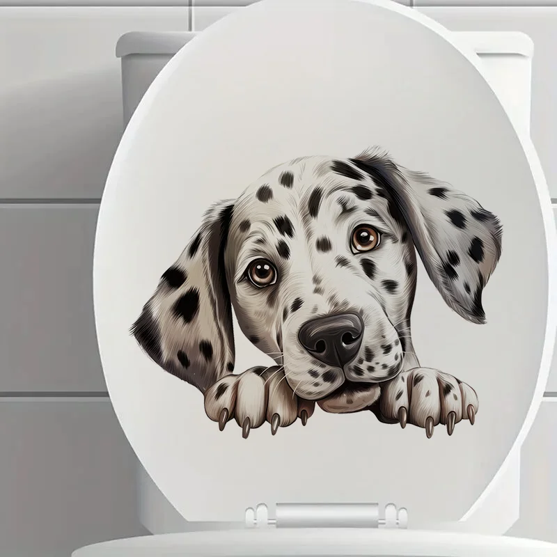 DK116# Prone Dalmatian Dog Stickers Decoration for Living Room, Wall, Bedroom, Toilet and Home Decor Car Decals Self-Adhesive
