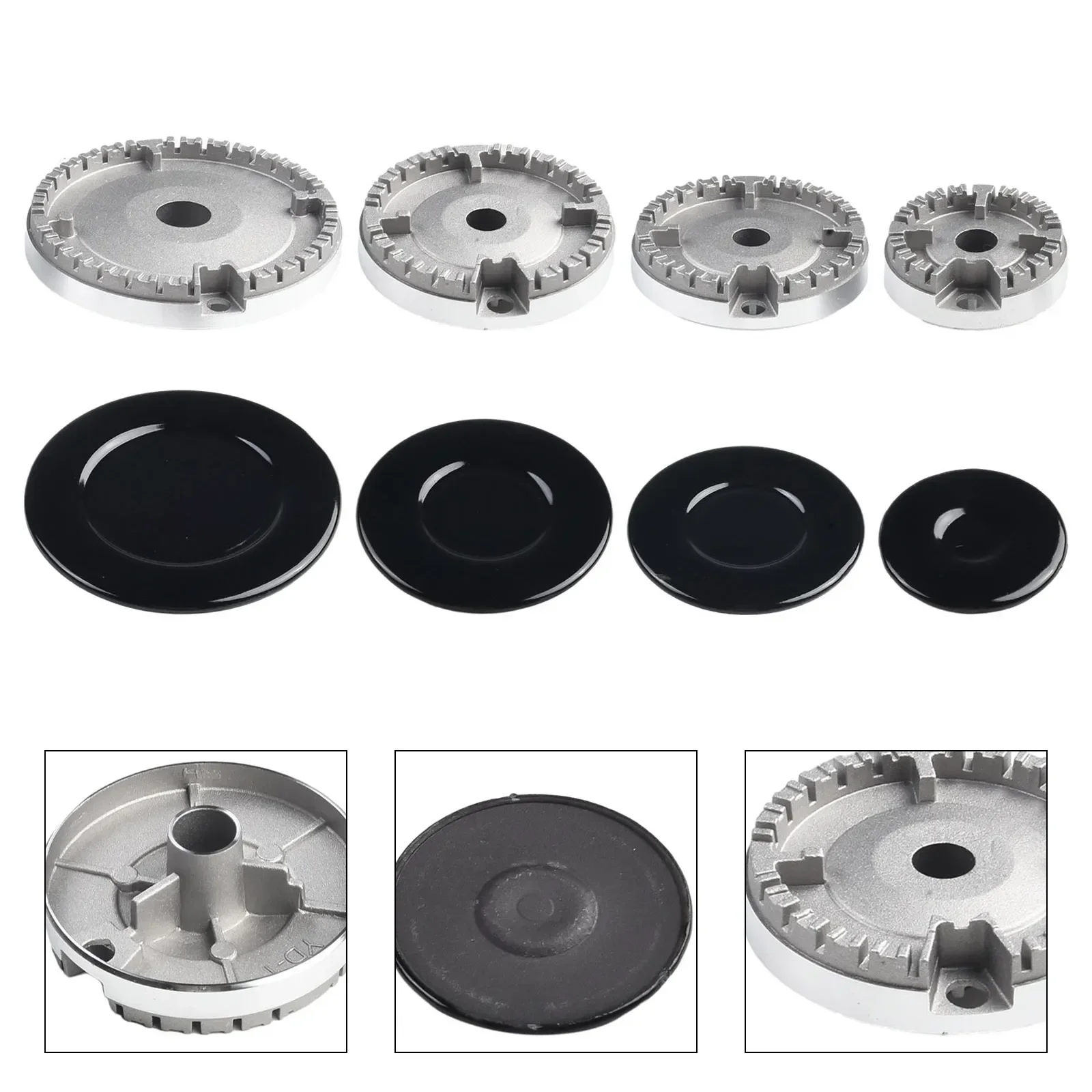 Gas Stove Burner Lid Set Materials Ensures Durability And Performance Uniform Heat Distribution Easy To Clean After Cooking