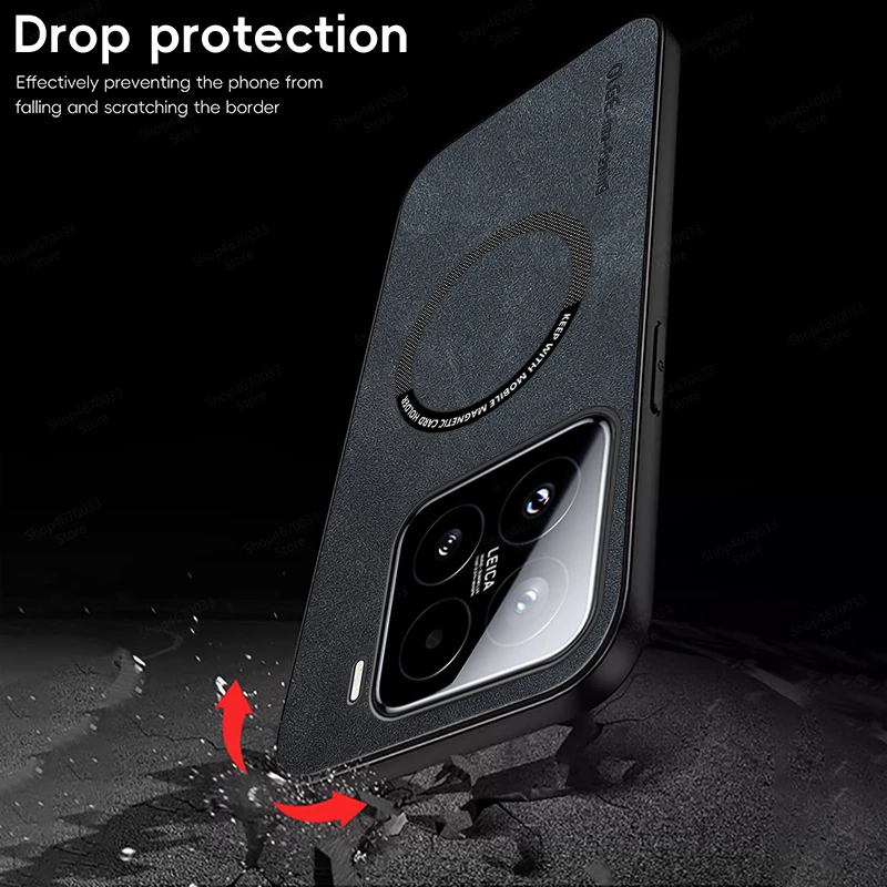 Leather Magnetic Phone Case Compatible with Xiaomi Devices