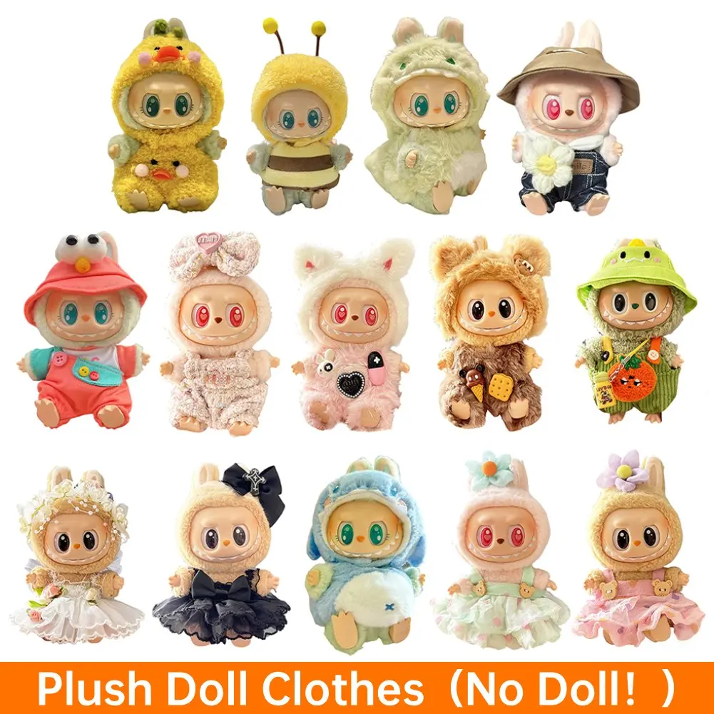 Mini Plush Doll's Clothes Outfit Accessories For Korea Kpop Exo Labubu I II Idol Dolls Sitting Party Clothing Gift doll clothes plush toy accessories mini doll ornaments