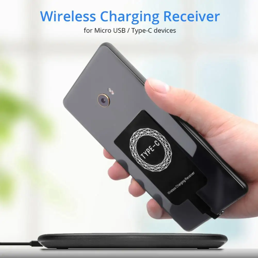 Wireless Charging Receiver Portable Sticky USB Type C Qi Wireless Charging Receiver iPhone