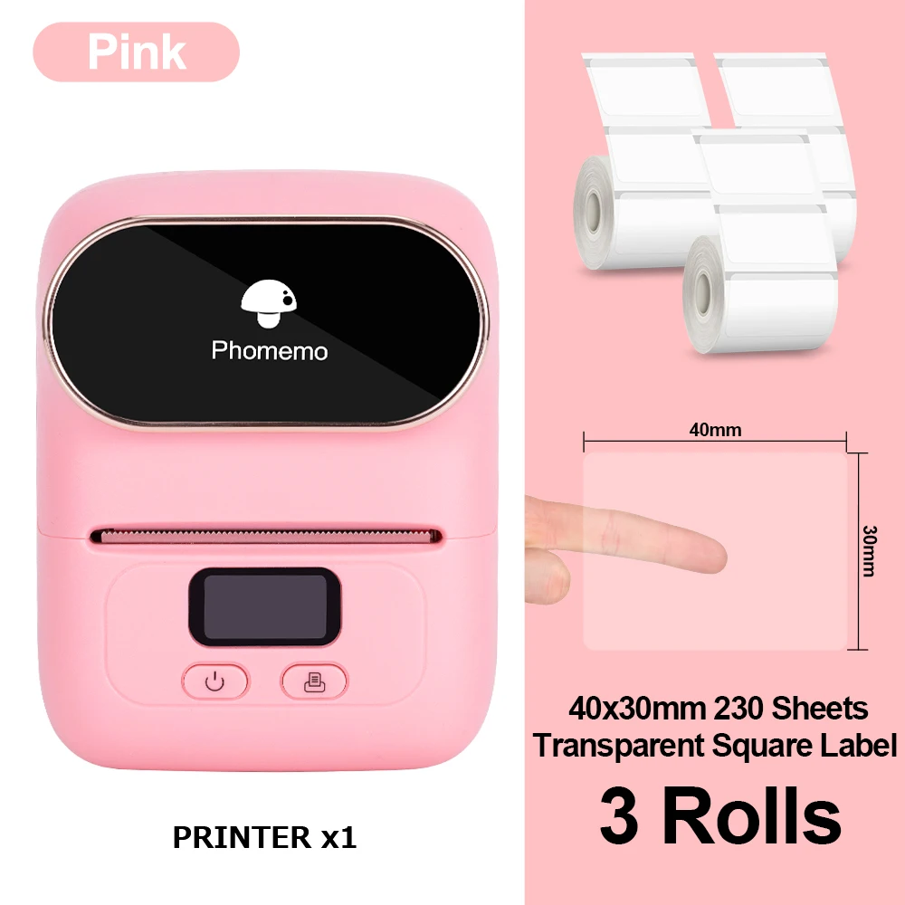 small phone printer Phomemo M110 Mini Portable Thermal Label Printer Multi-function Self-Adhesive Sticker Label Maker Machine for Office Clothes Tag mini handheld printer Printers