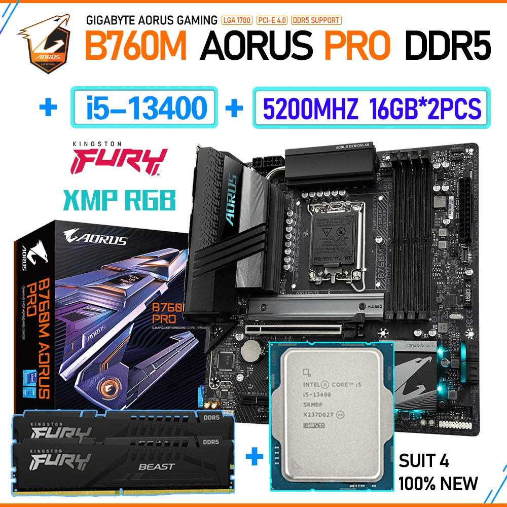 Gigabyte B760M AORUS PRO DDR5 LGA 1700 Motherboard With Intel 13th CPU