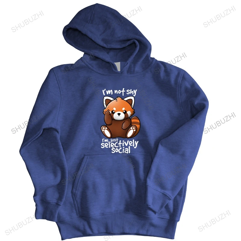 Felpa Con Cappuccio Da Uomo Pullover Primaverile Kawaii Shy Red Panda Selly Social Felpa Con Cappuccio Maschile Cute Racoon Anti Social