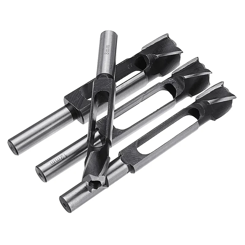Woodworking Drill Tool Set Straight And Round Wood Plug Hole Cutter Plug Cutting Drill Take Steel Knife Log Tenon Cork Woodworking Drilling Tools