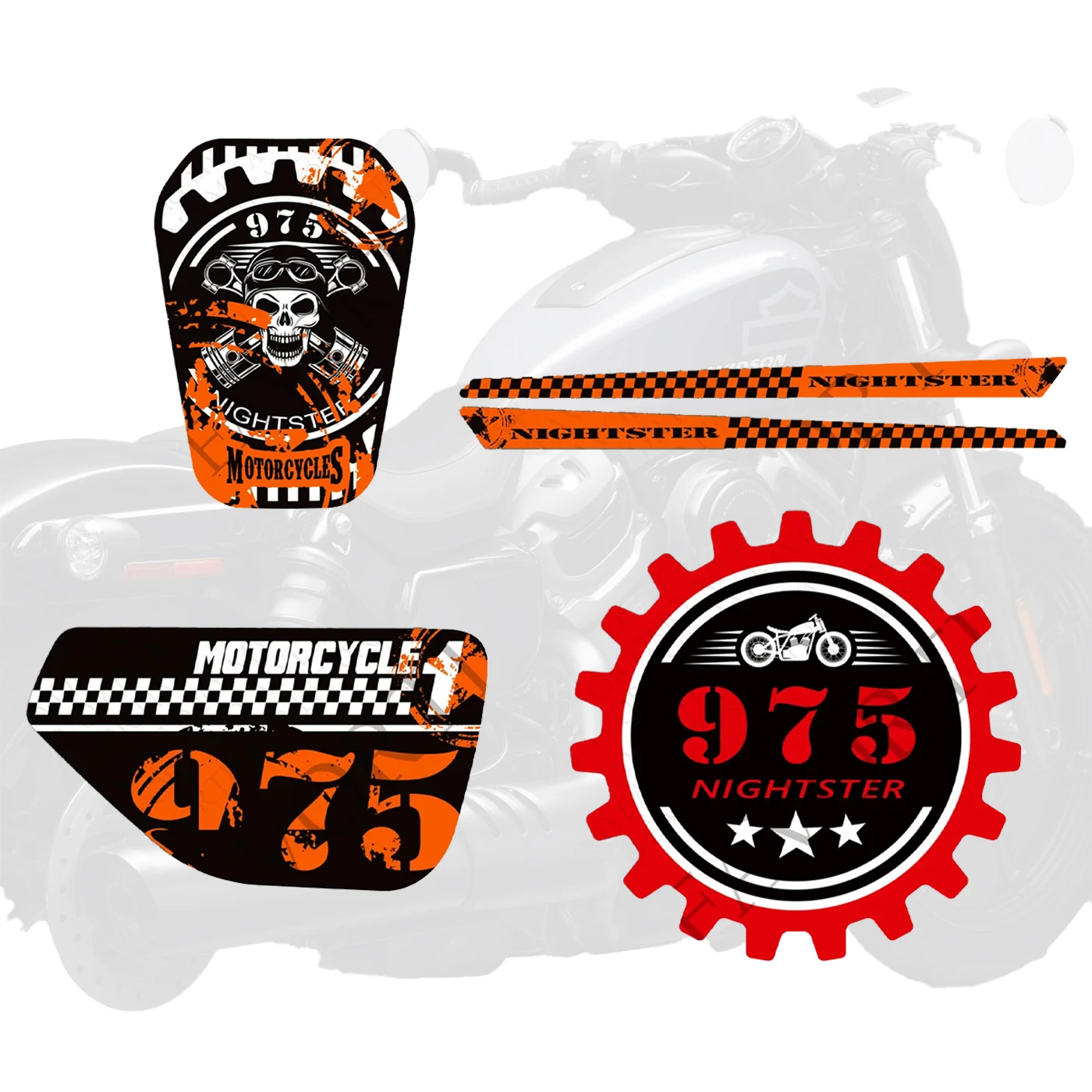 2022 2023 Motorcycle Stickers Protector Tank Pad Kit Knee Body Fender Shell Exhaust For Harley Davidson Nightster 975 RH975