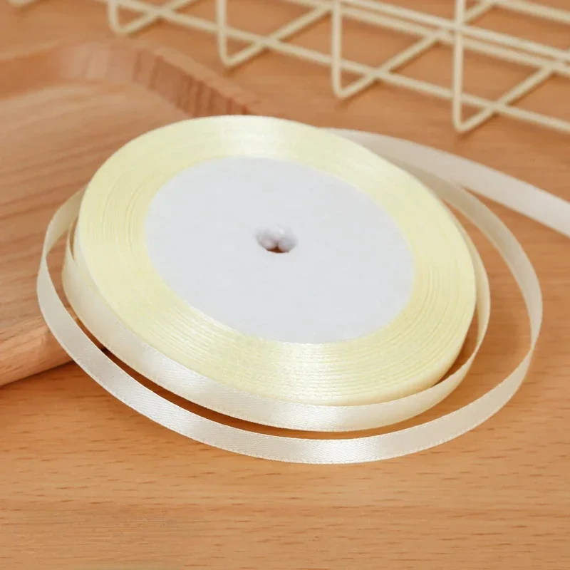 Elegant 6mm Satin Ribbon for DIY Crafts and Gift Wrapping