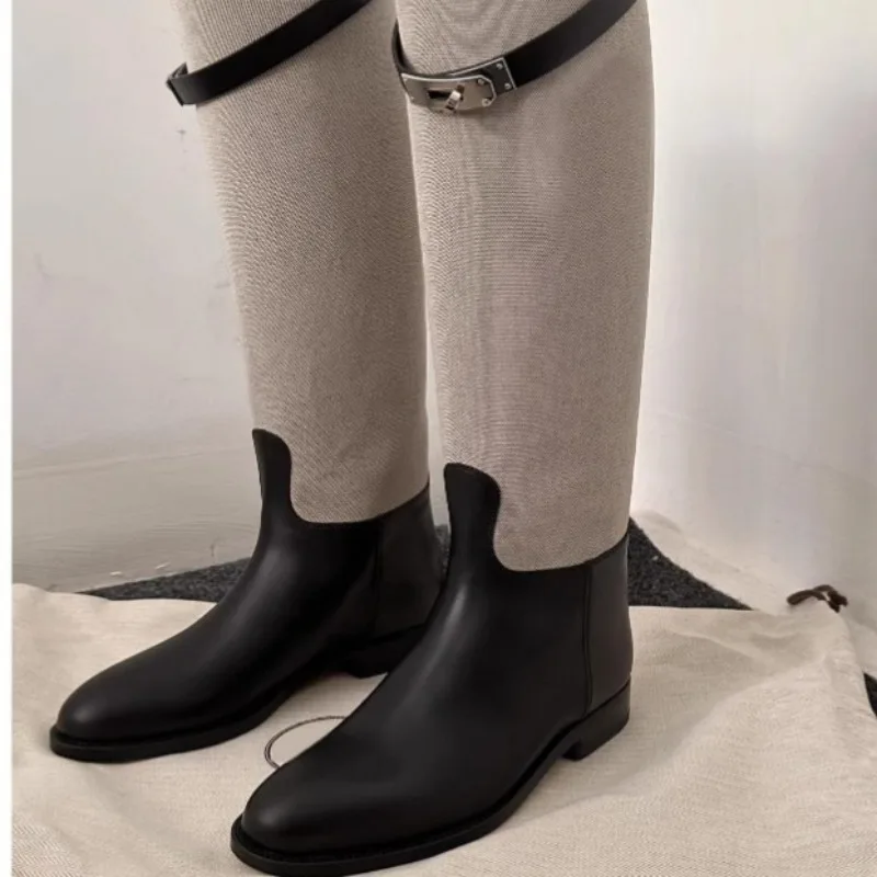 

Женские сапоги до колена, модные современные сапоги с пряжкой и ремешком, 2023