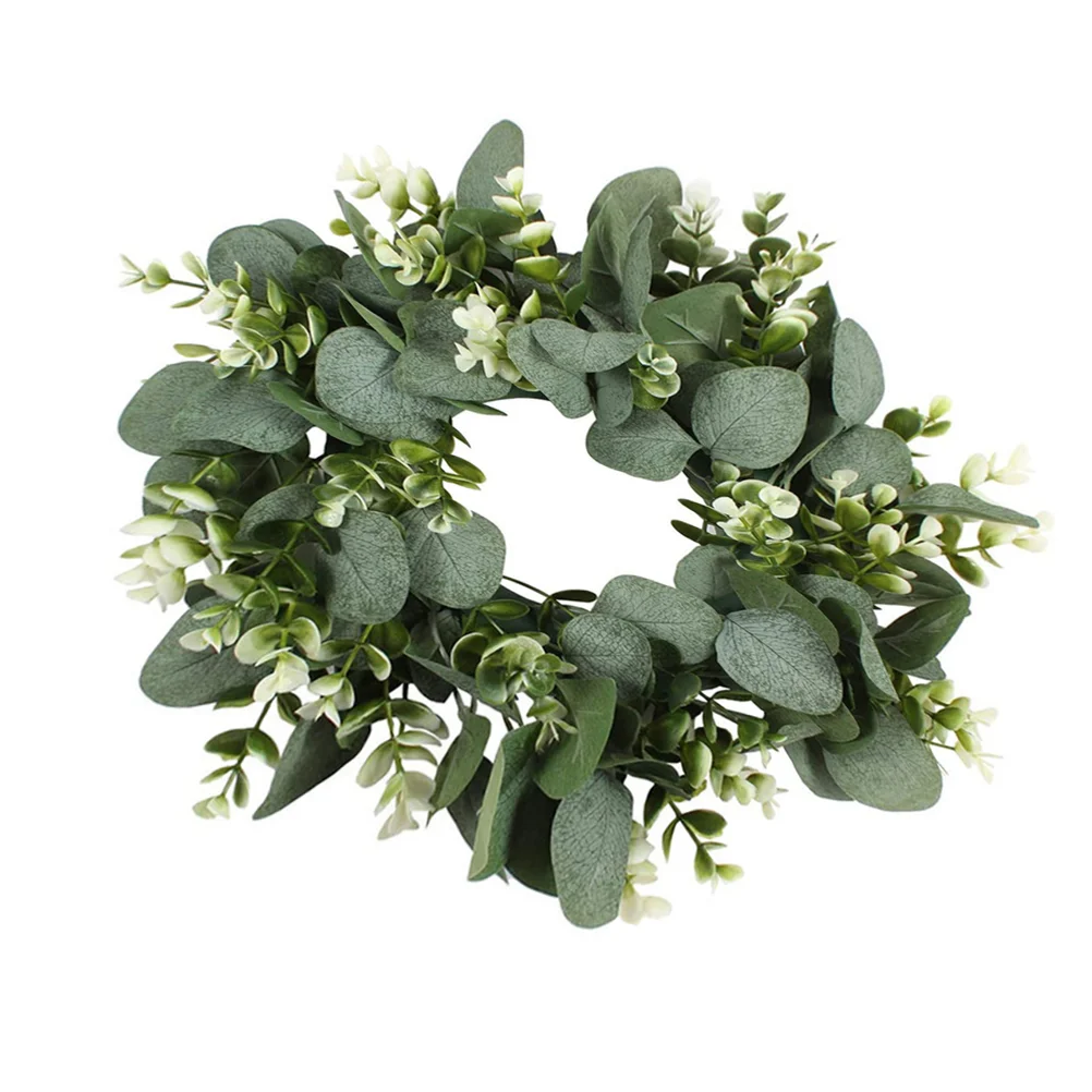 

Artificial Grass Ring Eucalyptus Garland Door Hanging Wreath Simulation Plastic Layout