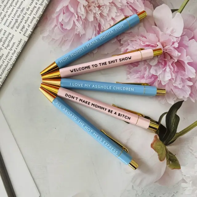 Negative Pen MAMA Pen Festival Push Type Offensive Pen Customer Service Pens  Plastic Funny Shit-show Pens Office - AliExpress