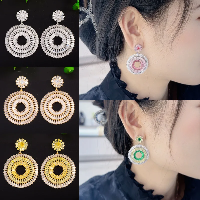 Silver Needle European and American Big Earrings Exaggerated Design High Sense Earrings New Personality Fashion Earrings Series