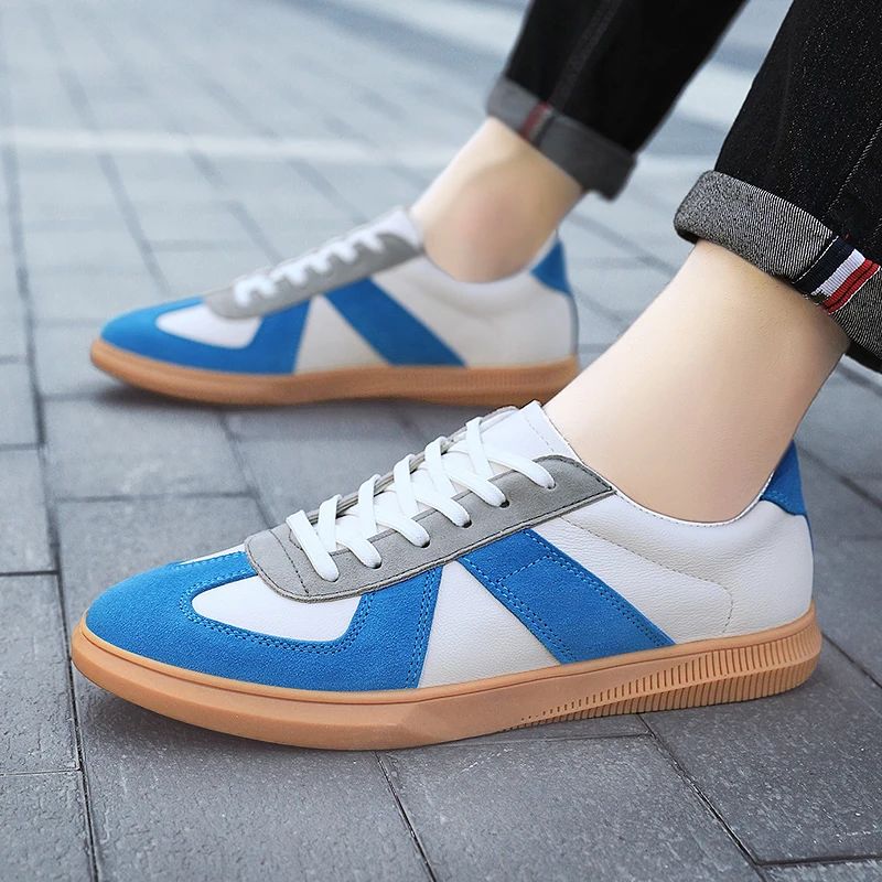 Zapatos de cuero de vaca para hombre, zapatillas de ocio para amantes retro, transpirables, simples, de entrenamiento, cómodos, a la moda, novedad de otoño