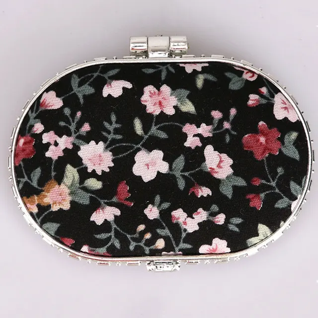 Mini miroir de maquillage Compact à fleurs, 1 pièce, Portable, pliable sur deux côtés, miroir cosmétique Vintage pour femmes, cadeau 6