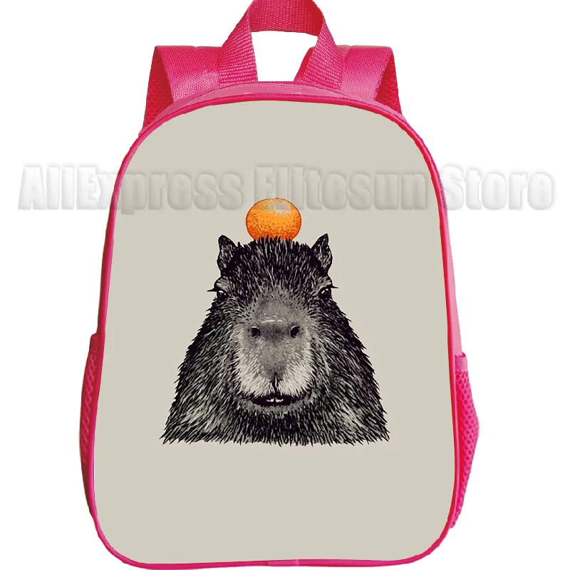 Cartoon Capybara Backpacks for Cute Kindergarten Children's Schoolbag Waterproof Kids Book Mochila Boys Girls Animal Bag 4