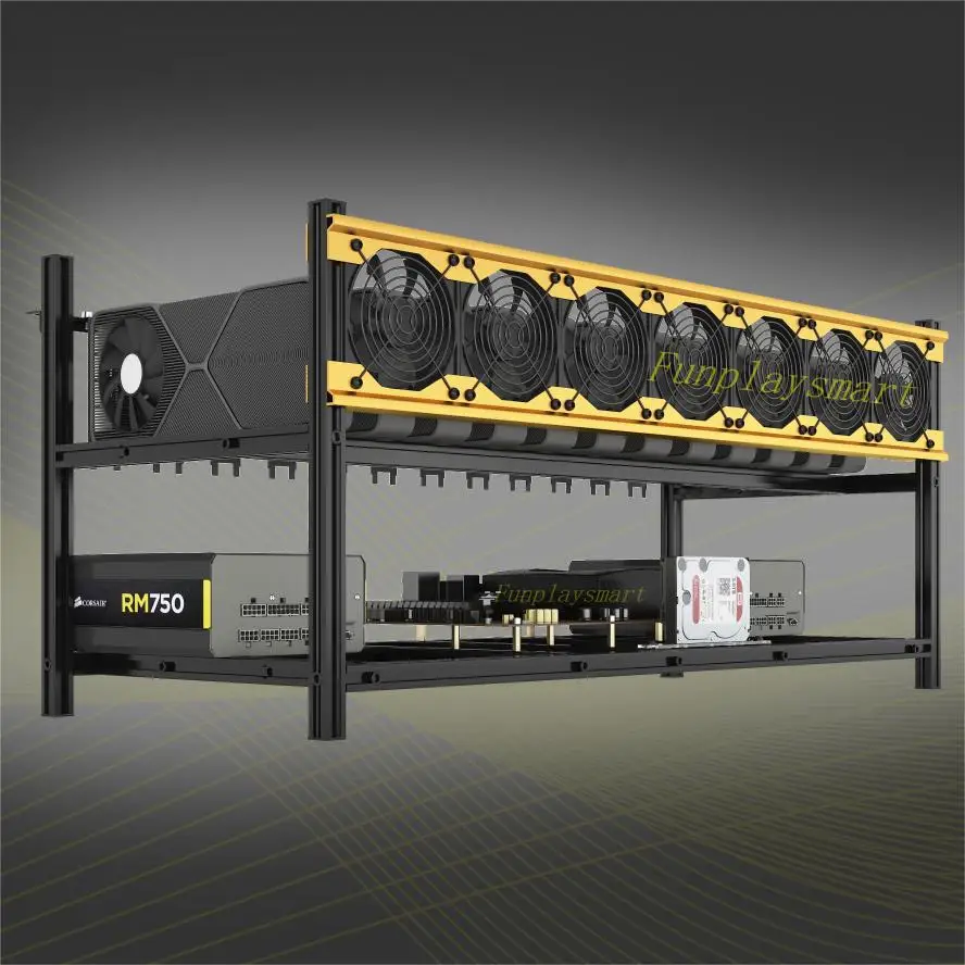 Amazon.co.jp: マイニングリグフレーム、オープンエアマイニングフレームリグケース 6GPU ETH BTC イーサリアム Veddha  Minercase T2エディション : パソコン・周辺機器 VEDDHA新品 マイニングリグ6GPUマイニングフレーム