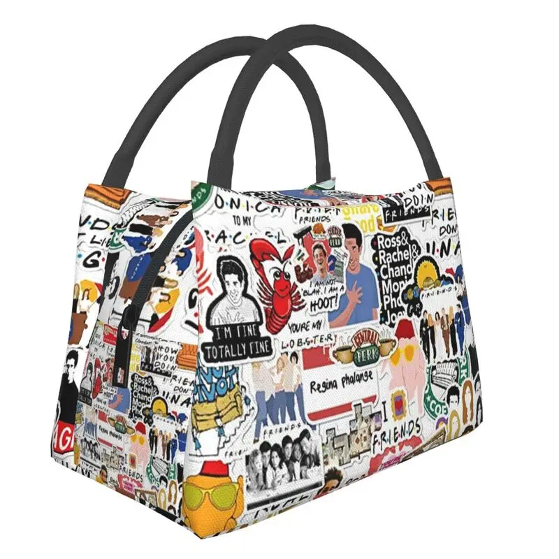 

Vintage Friends Poster Collage Thermal Insulated Lunch Bags Women TV Show Portable Lunch Tote Travel Storage Meal Food Box