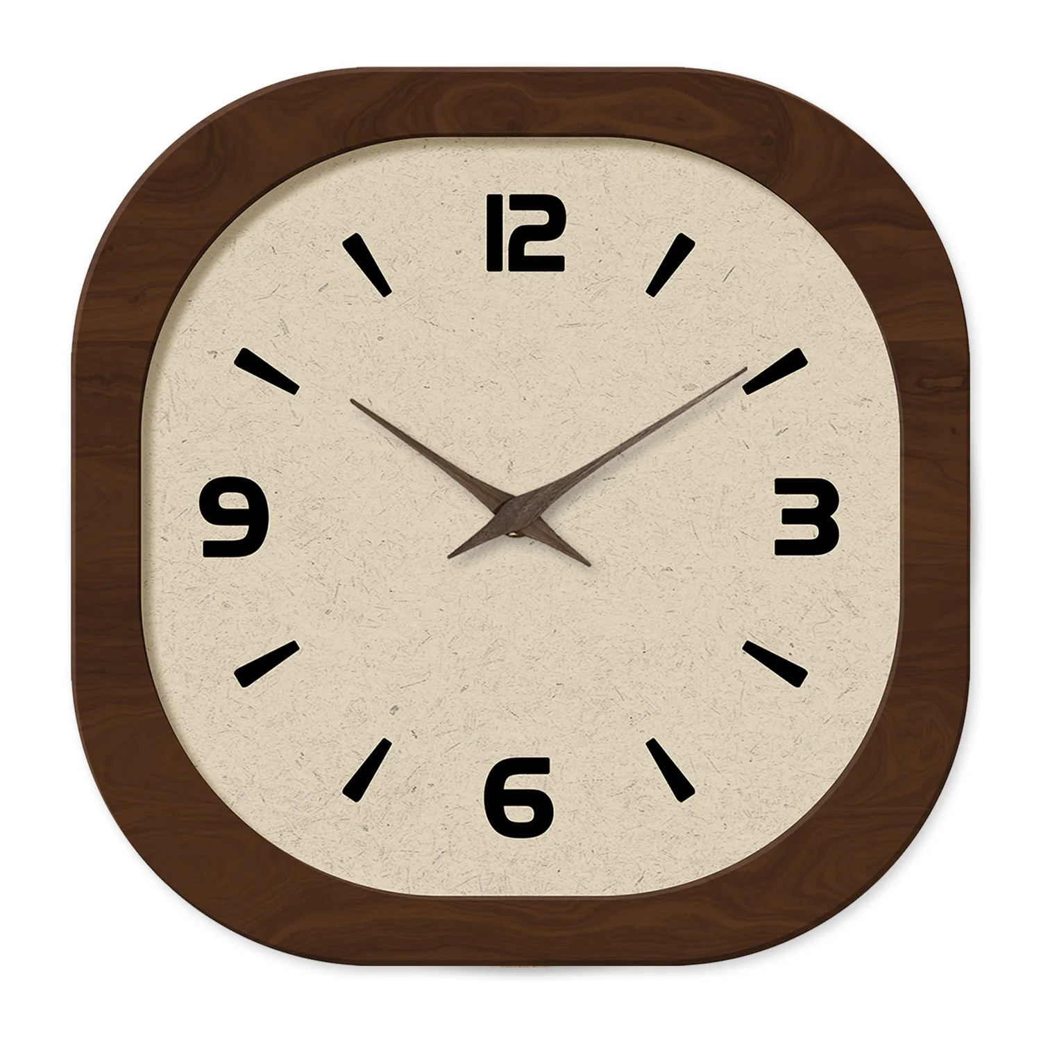 Horloge murale en bois à motif simple de forme carrée en porcelaine de cristal crème rétro de style français pour salon, chambre à coucher, cuisine, décoration de la maison, horloge à quartz silencieuse, cadeau de vacances, 12 pouces, 14 pouces 16 pouces (batterie non incluse)