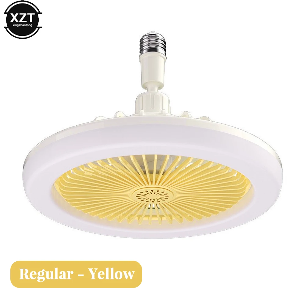 30W Ceiling Fan With Lighting Lamp E27 Converter Base LED Fan Lamp With Remote Control For Bedroom Living Home Silent Adjustable