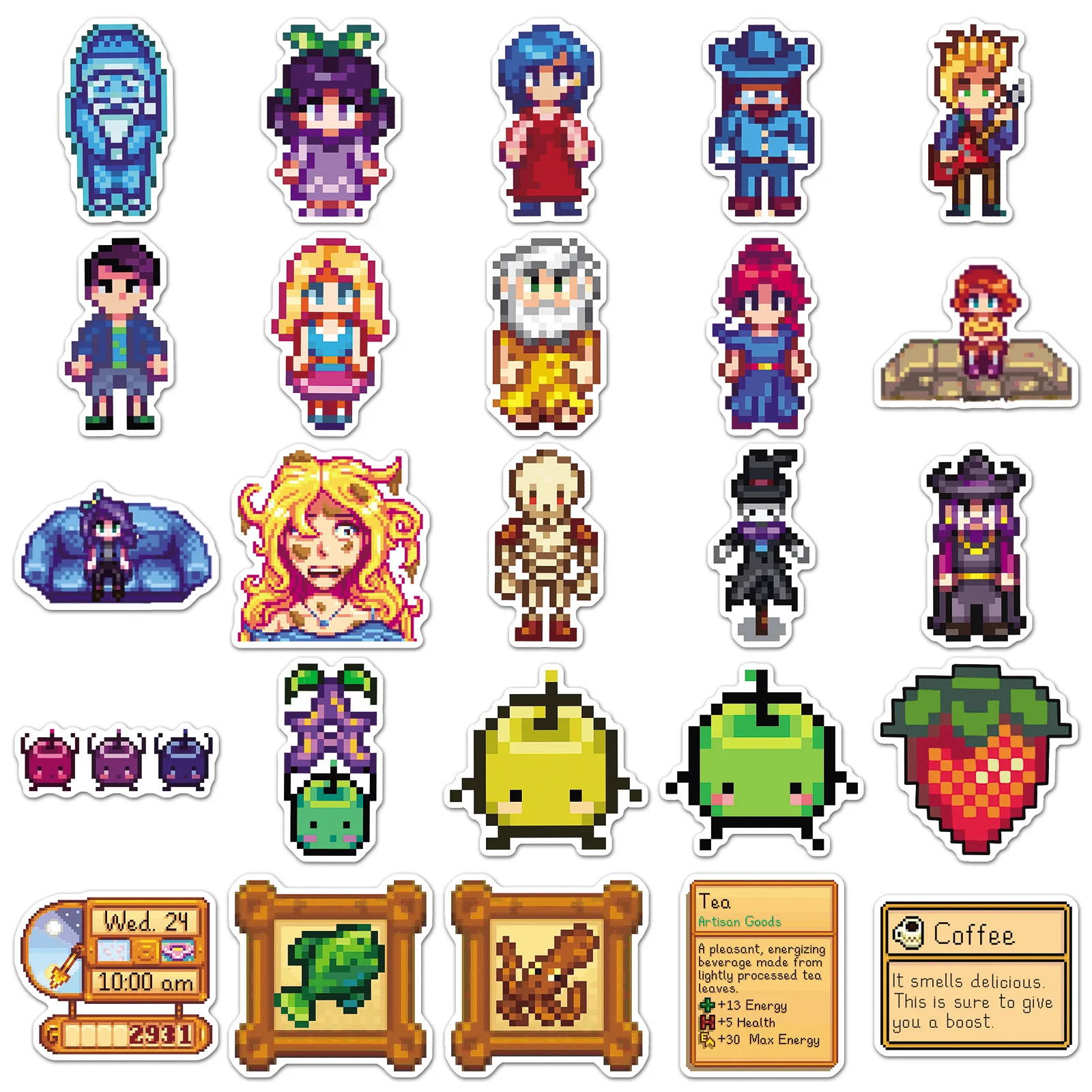 Stardew Valley Cartoon Sticker Pack - Fun Pixel Art for DIY Decoration and Accessories