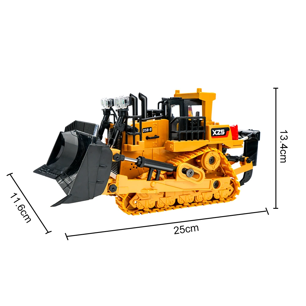 1:24 9CH Diecast Model Alloy RC Excavator Bulldozer Toys Remote Control Engineering Car Remote Control Tractor Electric Car Kid fast remote control cars