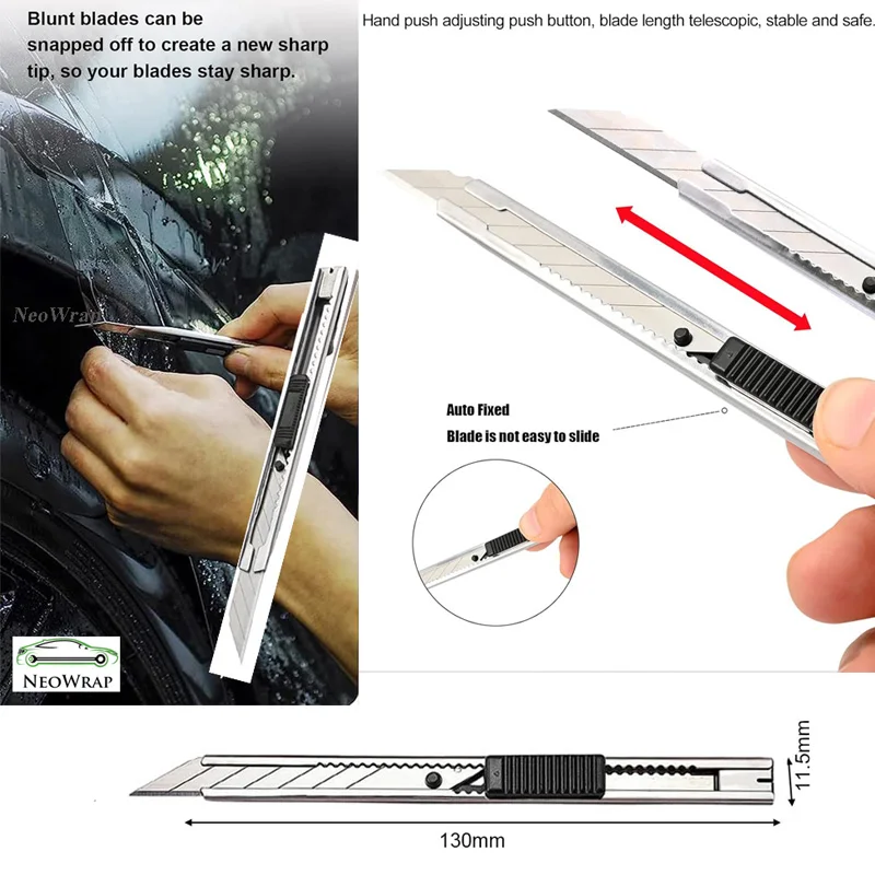 자동차 비닐 랩 윈도우 틴트 키트, 미니 펠트 스퀴지, 랩 나이프 블레이드 포함, 자동차 포일링 랩핑 공예 액세서리