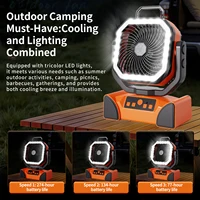 Ventilateur de camping rechargeable 50000 mAh avec lumière LED et télécommande, ventilateur suspendu extérieur pour tente, pêche, uragans - Autonomie de 100 heures 3