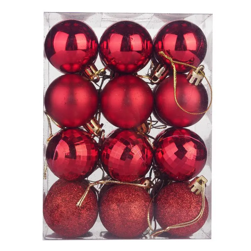 24 stücke Weihnachts kugeln Weihnachts baum Ornament Ball Rotgold Splitter Ball hängen Anhänger Weihnachten Party Dekoration Neujahr Geschenk – Detail 3