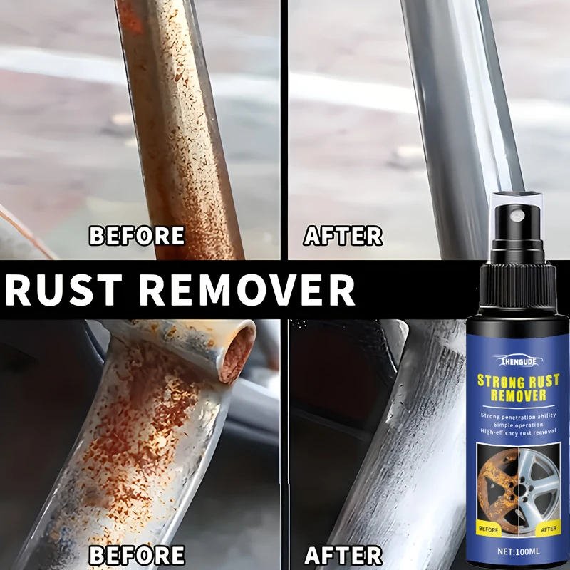 Metal Rust Remover and Protective Spray General Motors Iron Removal Conversion Suitable for Car Parts Tires Rims Doors Etc.