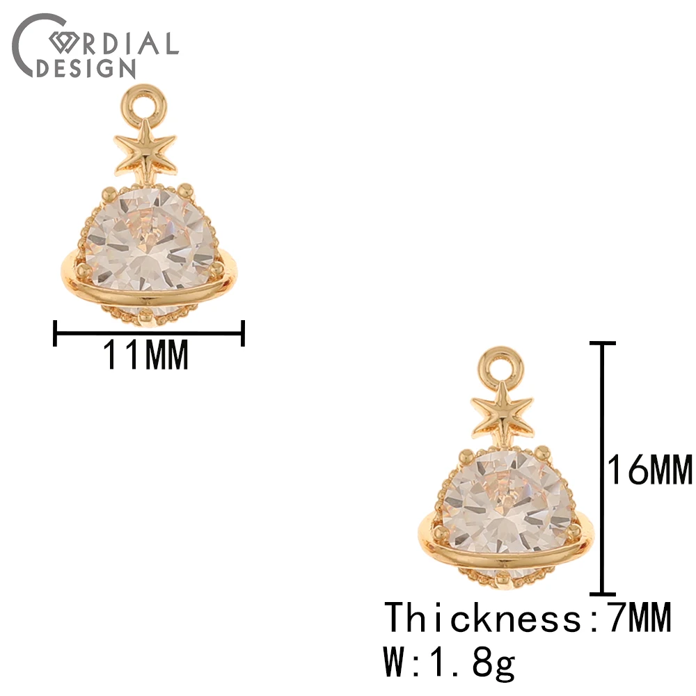 Cordial Design 50Pcs 11*16MM DIY Making/CZ Charms/Jewelry Accessories/Pendant For Earrings/Jewelry Findings Components/Hand Made - cordial