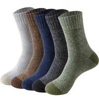 5 Pairs Merino Wool Socks For Men, Super Thick Hiking Socks Thermal Socks For Cold Weather 6