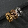 YILUOCD Stainless Steel Pentacle Ring Geometric Pentagram Ring for Women Wicca Protection Amulet Hollow Star Christmas Jewelry 2