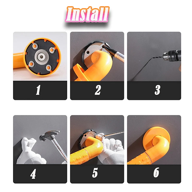 Description Picture 4 of item30/40/50cm Bathroom Grab Bar Wall-mounted Stainless Steel Handrail With Luminous Strips Shower Tub Toilet Safety Support Handle