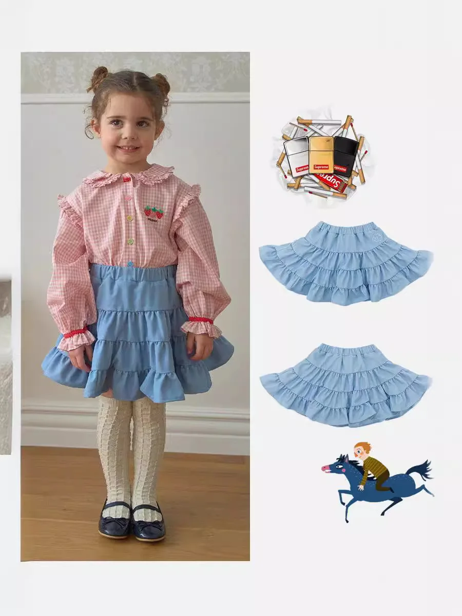 

Новинка сезона осень 2024, модная детская юбка Дженни и Дэйв Спот для девочек и девочек, короткая Пышная юбка принцессы с цветочной вышивкой для девочек