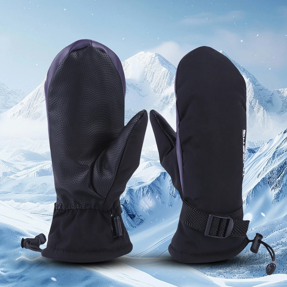1 Pair Electric Heated Gloves Winter Cycling Motorcycle Moto Heating Gloves Warm Cold-Proof Rechargeable Thermal Skiing Mittens