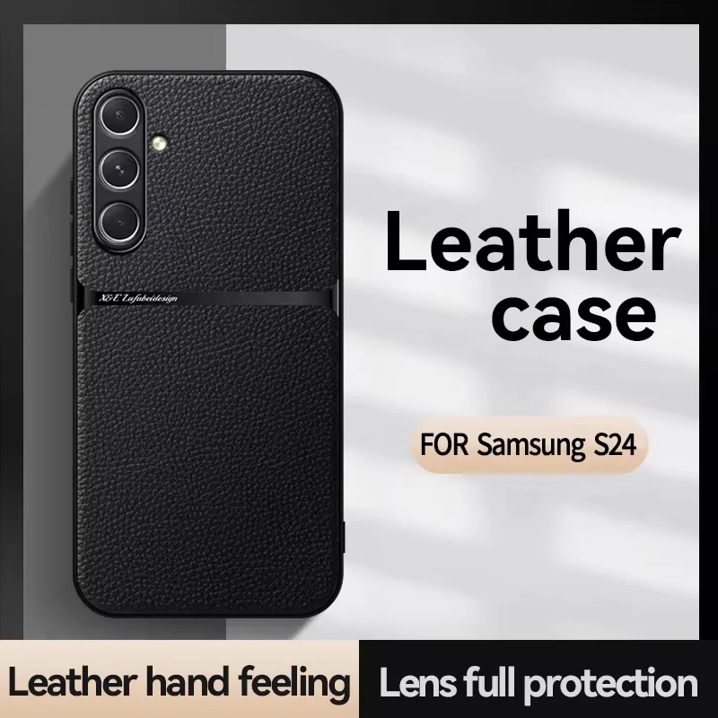 Leather Magnetic Phone Case with Back Cover
