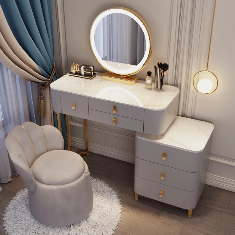 

Mirror Lights Dressing Table Modern Vanity Chest Drawers Dressing Table Cabinet Coiffeuse De Chambre Bedroom Furnitures WRXXP