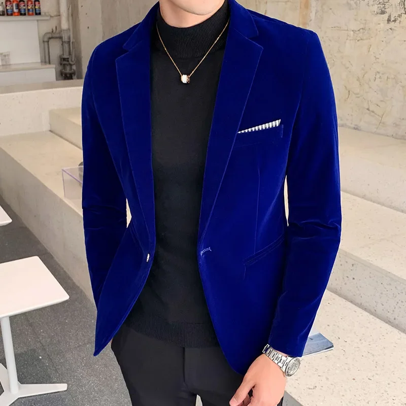Men Wedding Groom Singer Costume Slim Blazer Formal Wear Dress Burgundy Velvet Blazers for Men Fashion Casual Suits Jackets 5XL 5