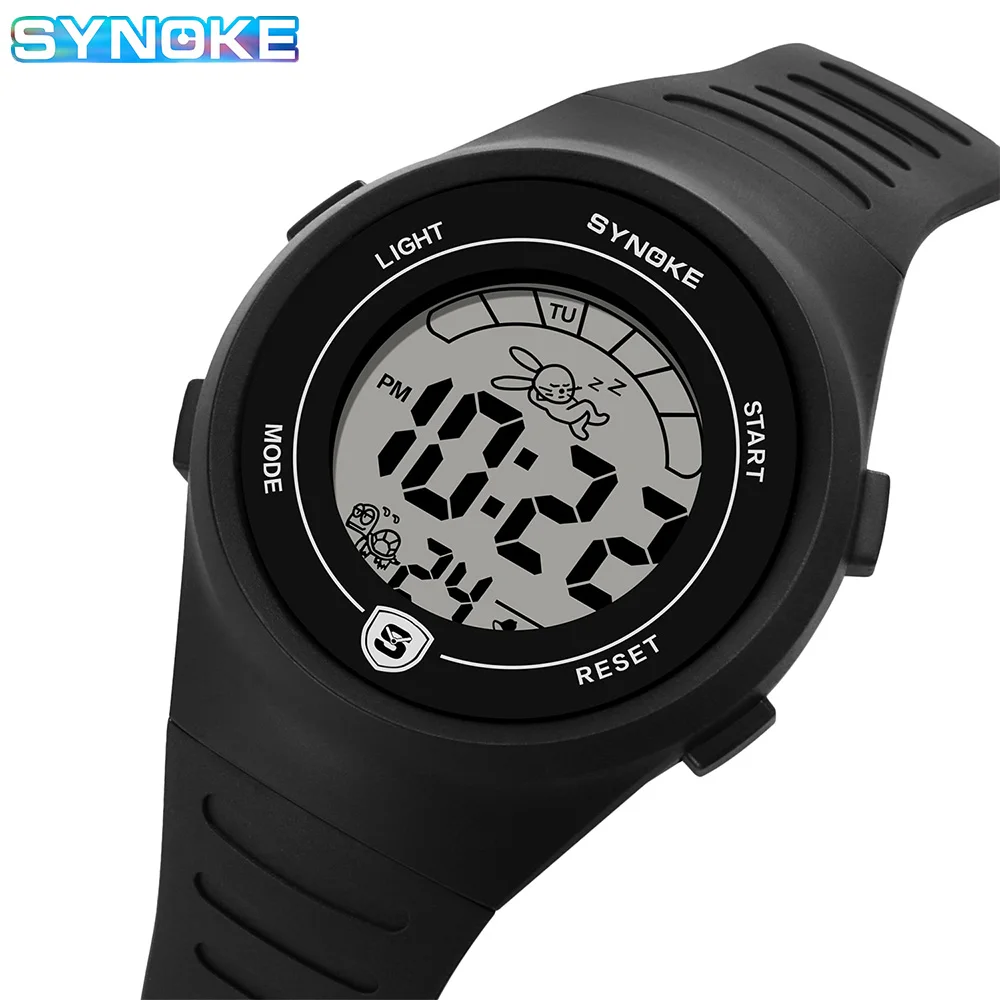 SYNOKE Kids Digital Watch Student Sports Waterproof Electronic Watch Shock Resist Multifunctional Children Seven Lights Watches 4