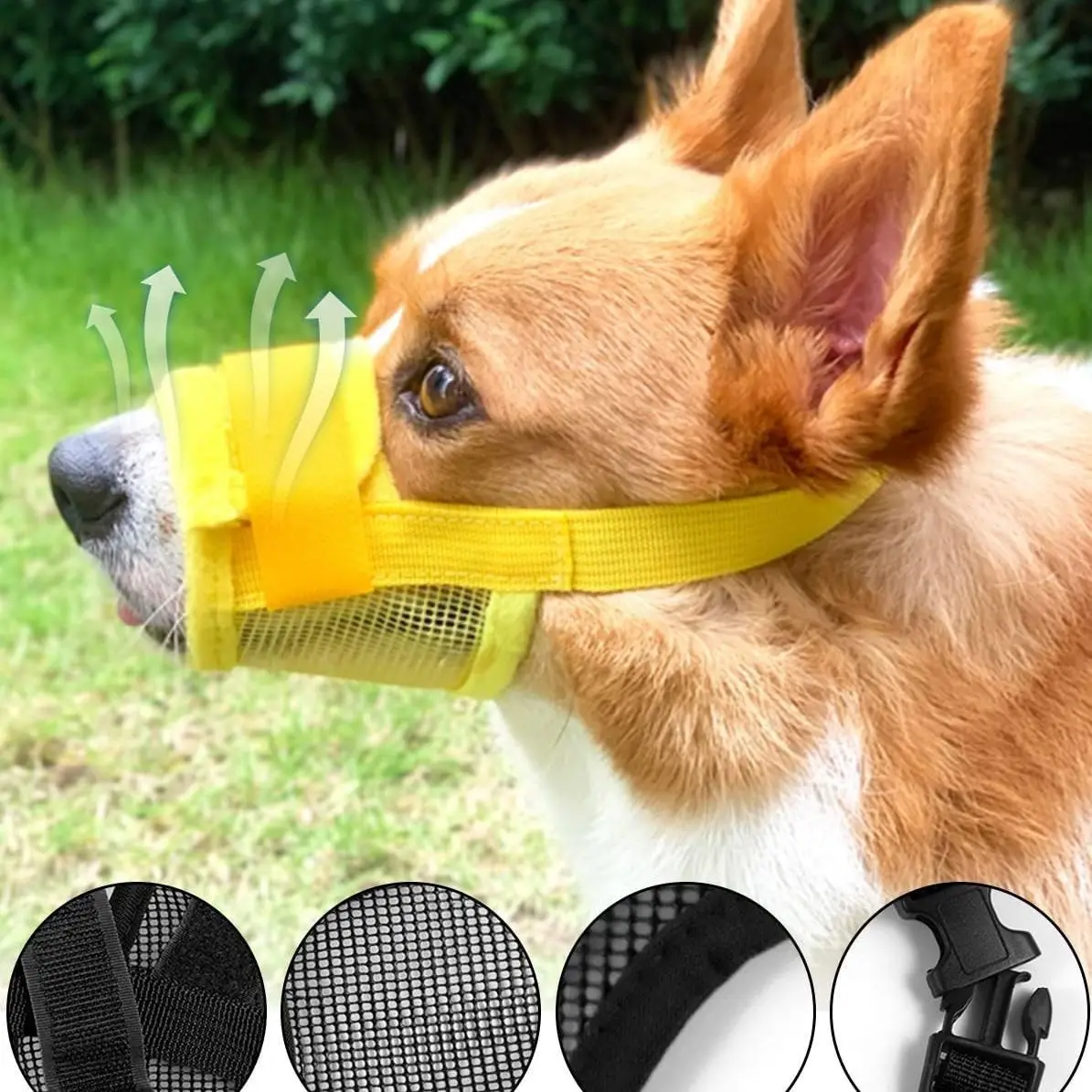 

Nylon Anti Barking Dog Muzzle For Small Large Dogs Adjustable Mesh Breathable Pet Mouth Muzzles For Dogs Straps Dog Accessories