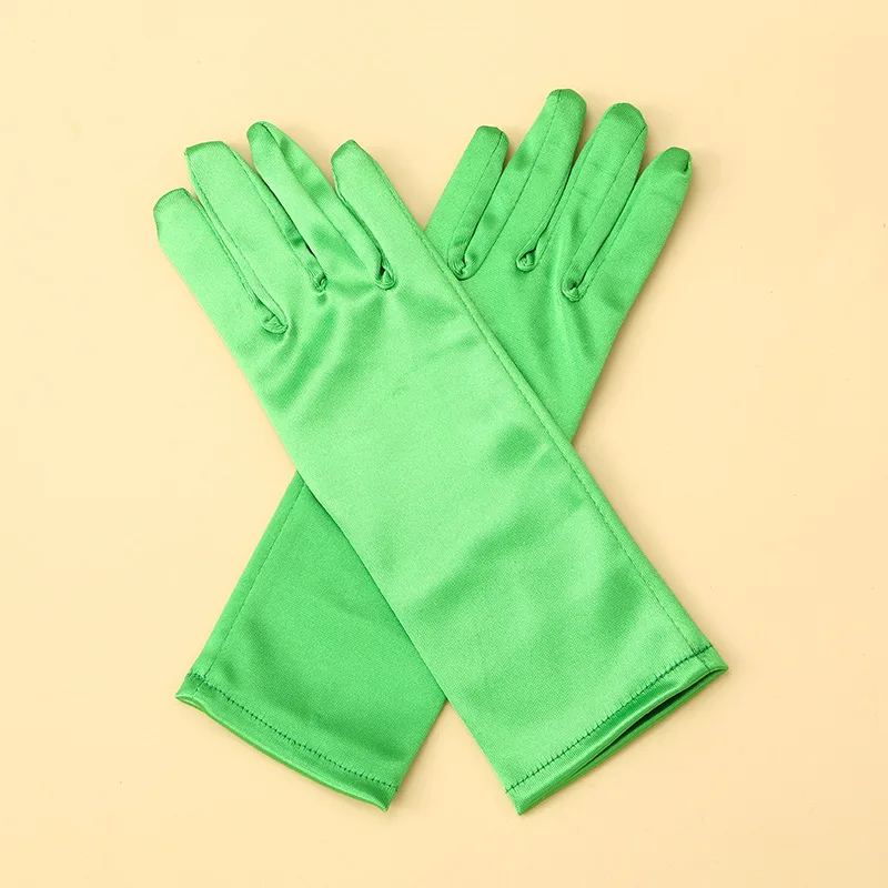 5-12 Years Girls Princess Accessories Kids Satin Gloves For Costume Children Birthday Halloween Party Cosplay Gloves Gift 6