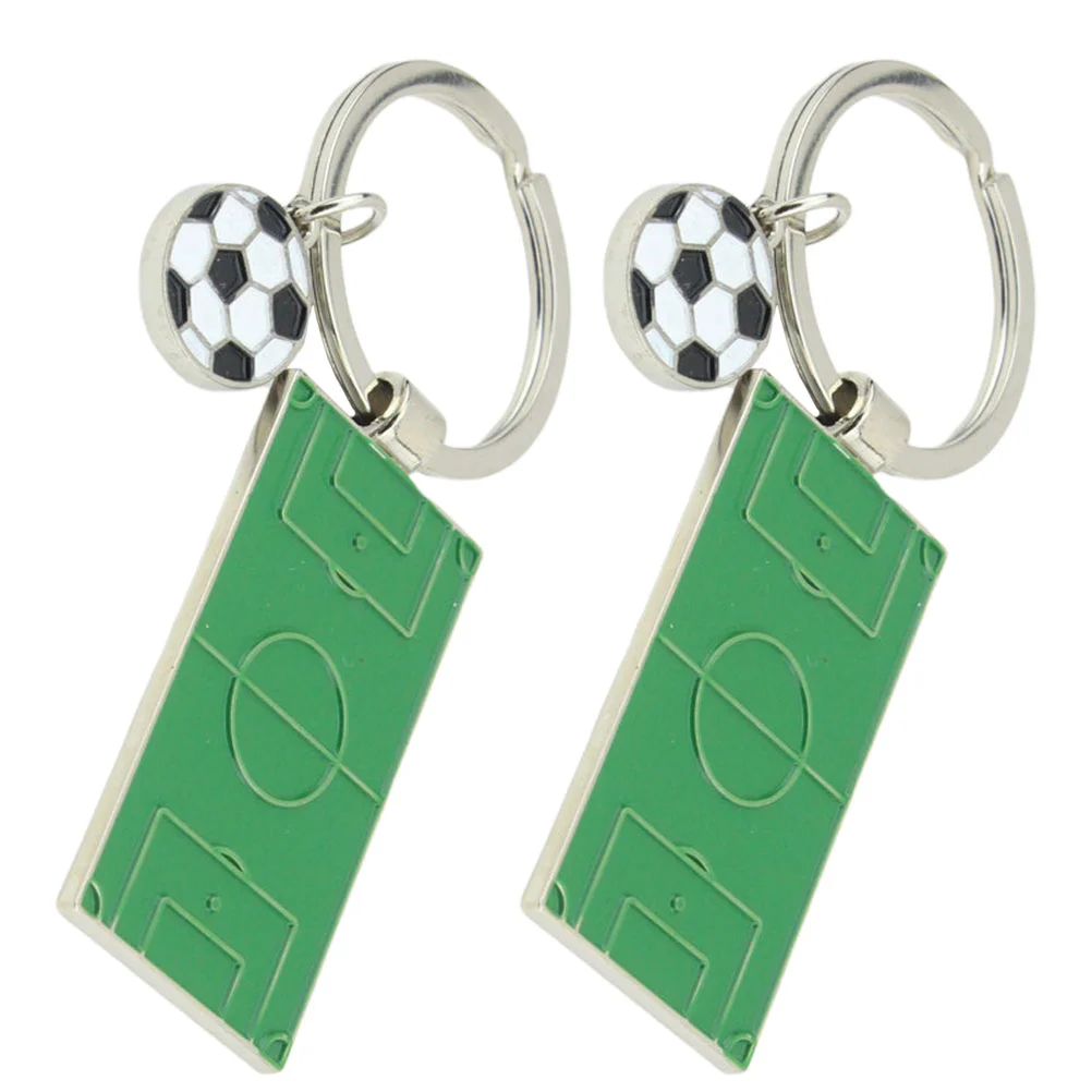 

2 PCS Kids Football Field Hanging Pendant Cartoon Pendants Mini Adorable Keyrings Decor Child