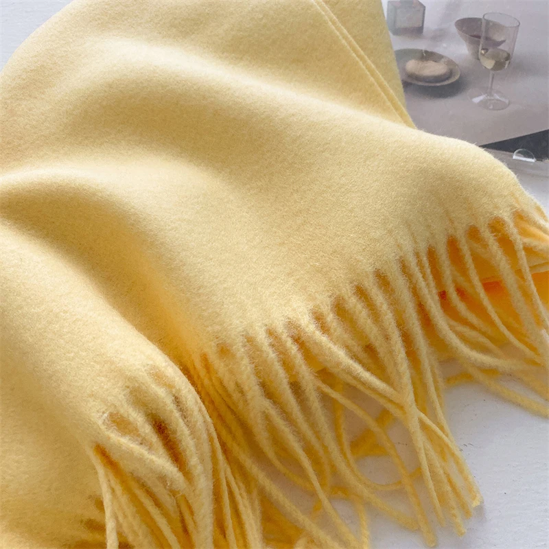 2023 Winter Wolle Schal Für Frauen Lange Warme Kaschmir Schals Hijab Solide Dame Schal Wrap Weibliche Pashmina Bandana Kopf Schals neue – Detail 12