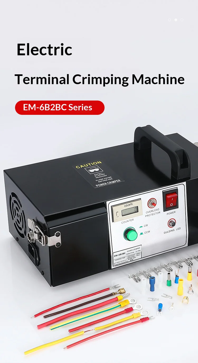 Electric Terminal Crimping Machine EM-6B2BC 0.25-35mm Wire Stripping Cutting Fun
