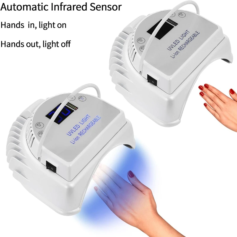 64W Rechargeable UV LED Nail Lamp Gel Polish Drying for Manicure with Automatic Sensor Cordless Nail Dryer Equipment and Tools 4