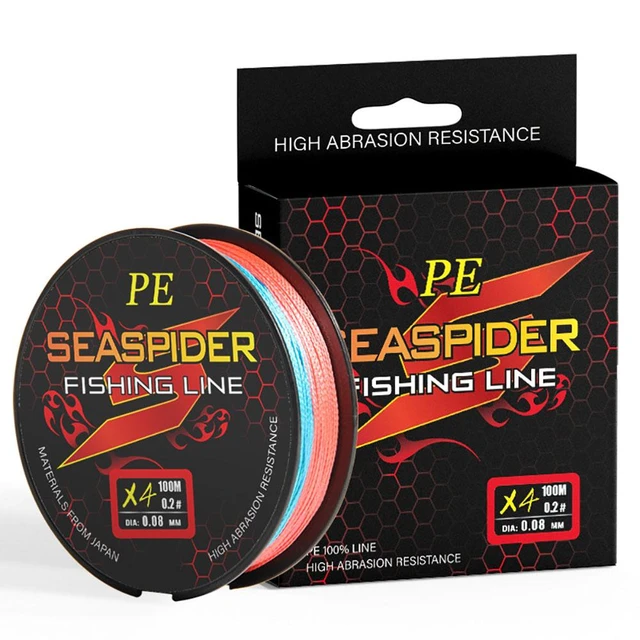Seaspider PE Braided Fishing Line 4 Strand Abrasion Resistant Braided Lines  Super Durable Casting Rainbow Color 100M - AliExpress