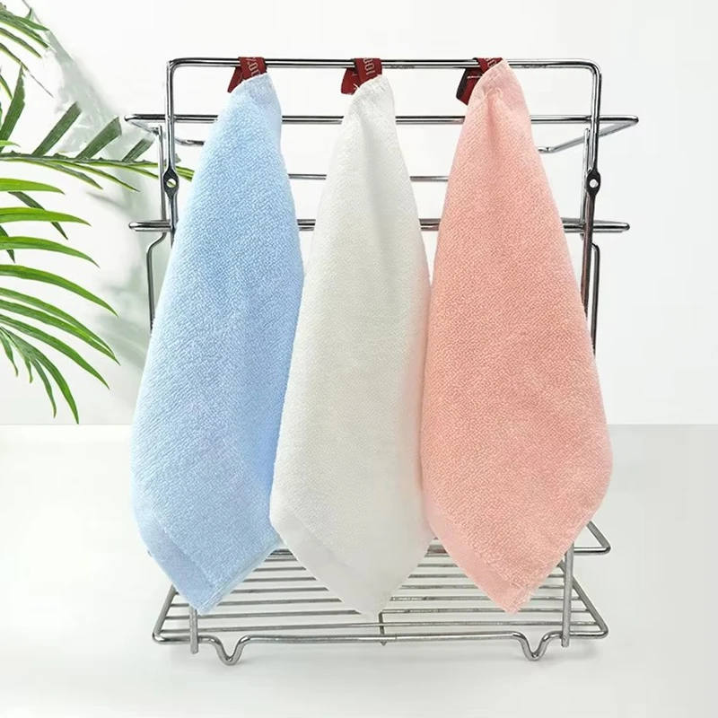 10pcs/lot 20x20cm 20g Small Square Towels Baby Children Towel Wash Face Towel for Kindergarten Kids Customer Logo 3 Colors 2