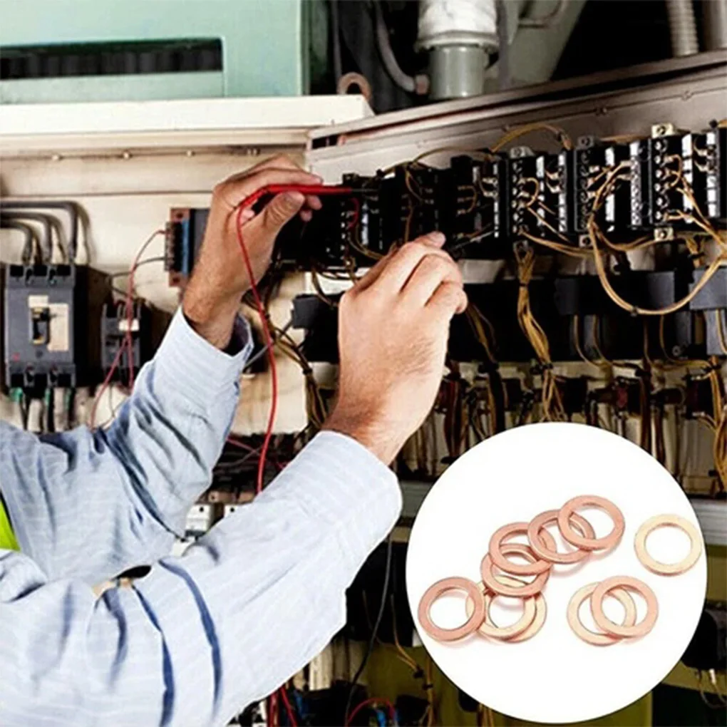 200pcs Copper Washer Gasket Nut & Bolt Set - Perfect For Sump Plugs - Includes Box & Assorted Sizes (M5/M6/M8/M10/M12/M14)