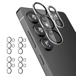 Pure HD Glass Camera Lens Protection Rings - Full 360° All - Round Shield (4 - Pack) - Galaxy S26+ (Clear Black)