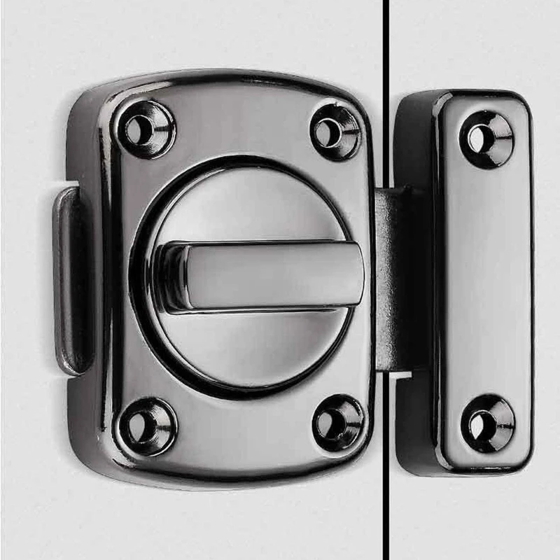 Zinc Alloy Safety Door Slide-Lock Kitchen Cabinet Keyless Twist Locks kit Rotate Bolt Door for LATCH Easy Installation